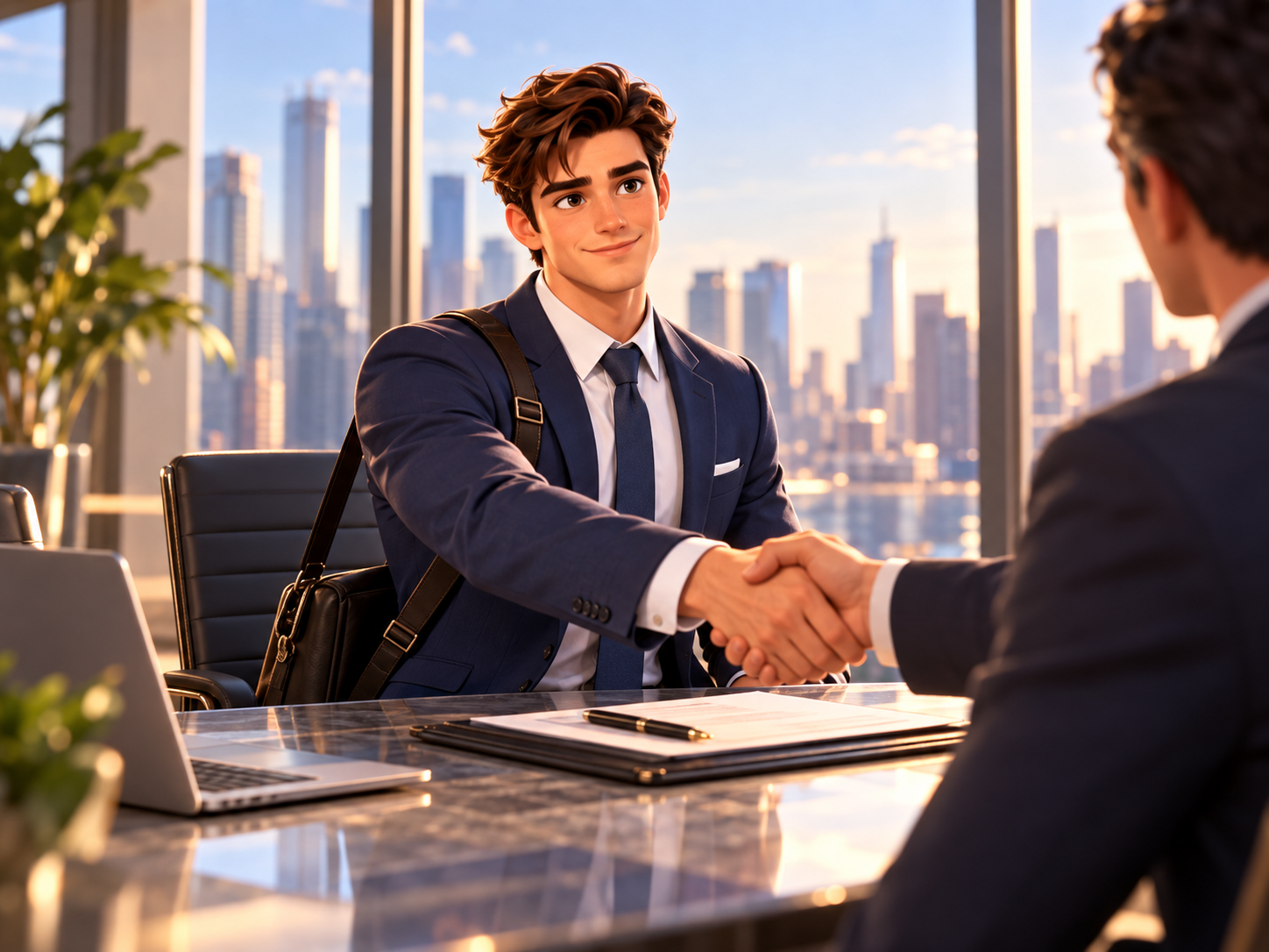Sebastian Reynolds at a business meeting